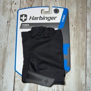 Harbinger Power Gloves S Black Fitness Weightlifting Training Leather Palm New